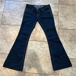 Express Dark Blue Flare Jeans